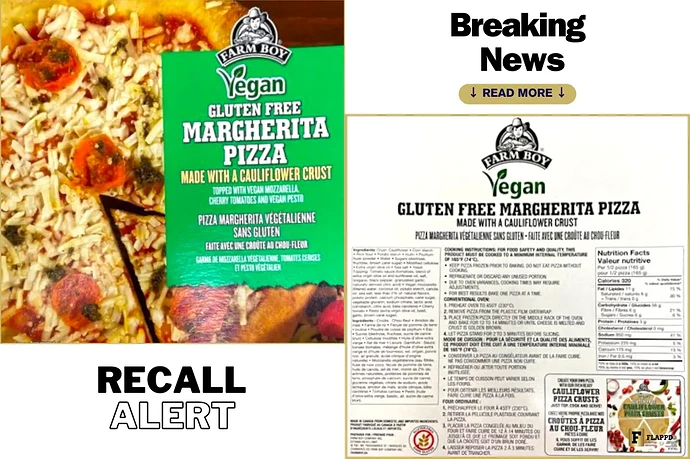 Farm Boy brand Vegan Gluten Free Margherita Pizza Recall in Canada